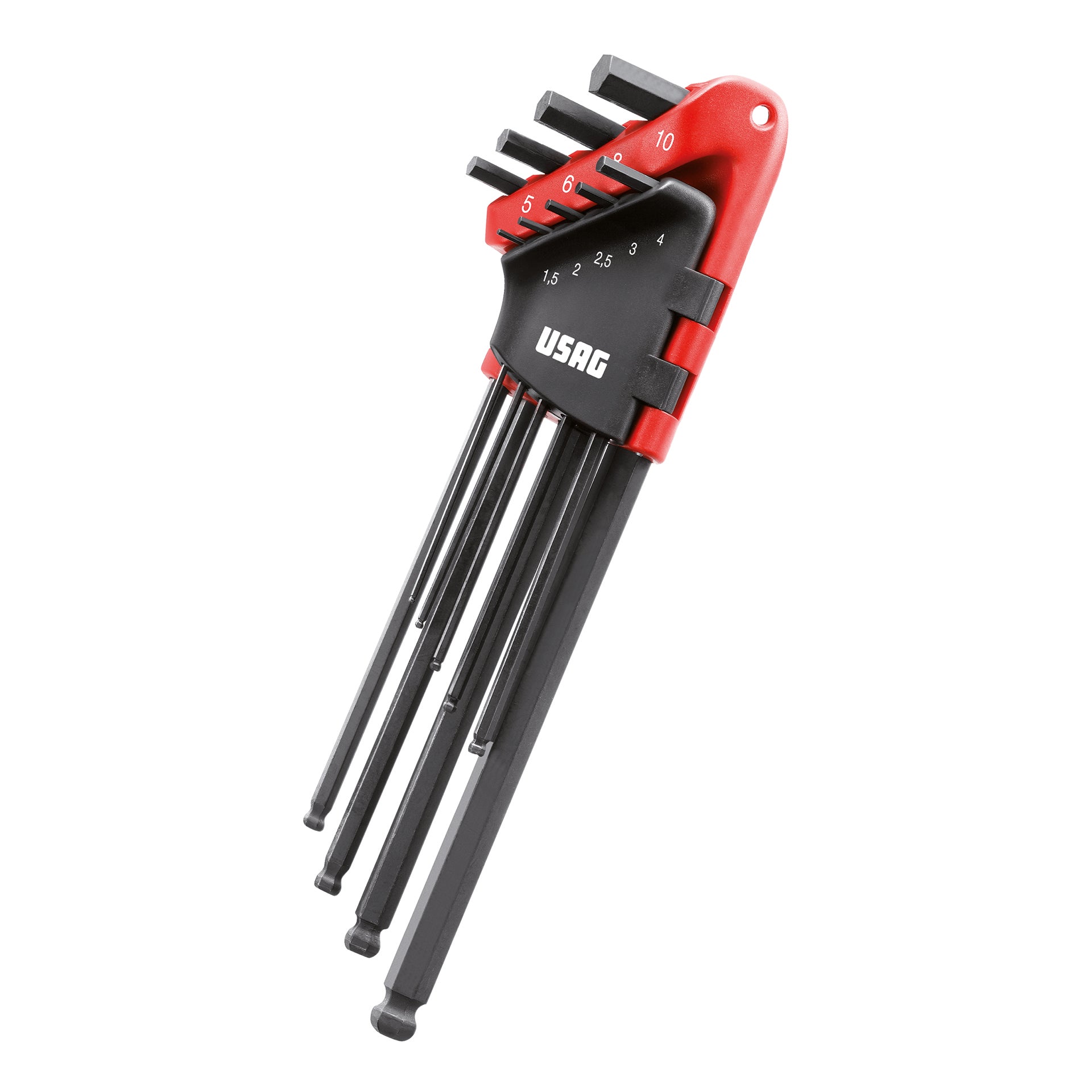 280 XLTS/S9 - Set of 9 extra-long hexagonal male wrenches with spherical head - Usag - U02800184 280 XLTS/S9 - Set of 9 extra-long hexagonal male wrenches with spherical head - Usag - U02800184